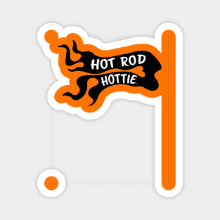 Hot Rod Hottie Flame Logo in Black and White Magnet