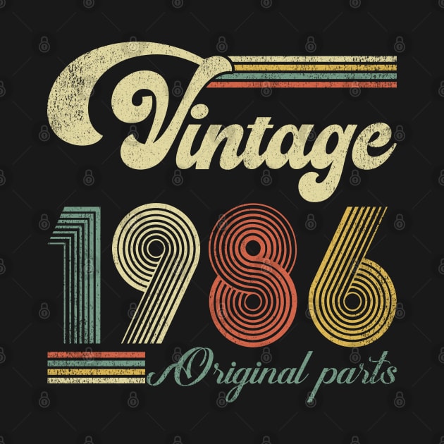 Retro Vintage 1986 38th Birthday Gift Men Women 38 Years Old by Whataboutyou Cloth