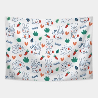 rabbit carrot pattern Tapestry