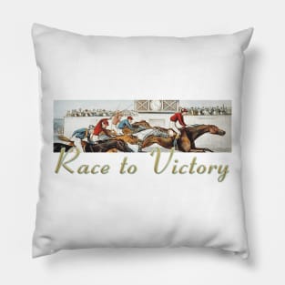 Horse Race to Victory Pillow