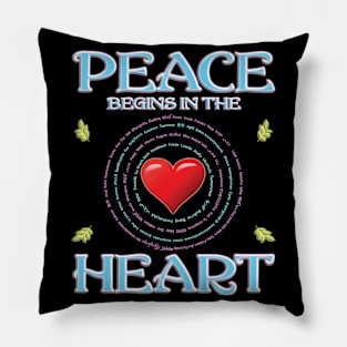 Peace Begins In The Heart - English Version Pillow