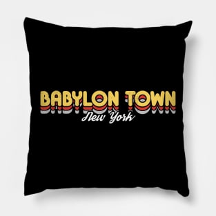 Retro Babylon Town New York Pillow