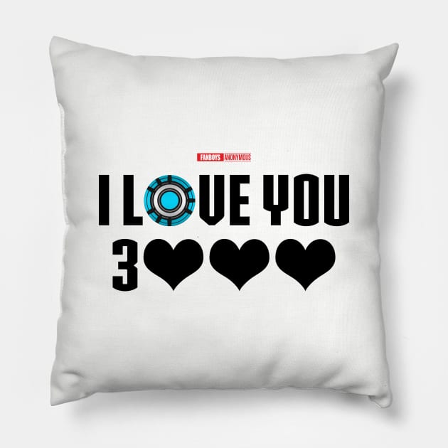 I Love You 3000 v6 (black) Pillow by Fanboys Anonymous