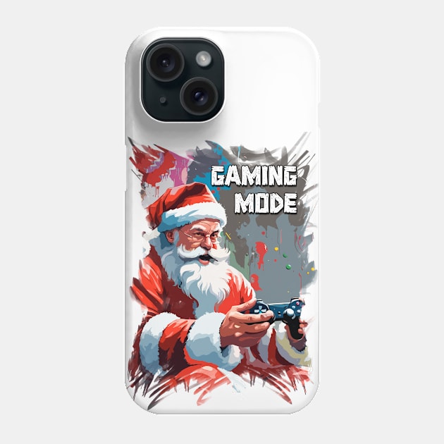 Santa Claus  Funny Gamer Playing Video Games on XMAS Phone Case by Naumovski