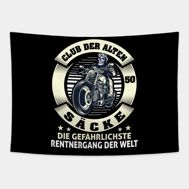 Motorrad Club Der Alten Säcke Witzig 50 Jahre Tapestry by SinBle