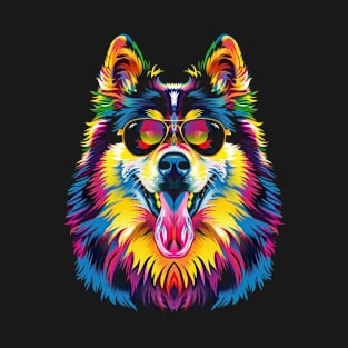 Alaskan Malamute Sunglasses Dog Pop Art T-Shirt