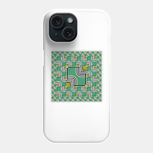 magic carpet green white and black size reduction ndesign Phone Case