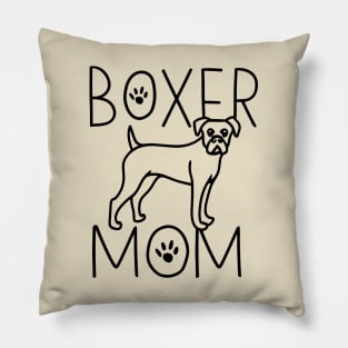 Boxer Mom Line Art Pillow