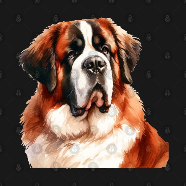 Saint Bernhardog Watercolor Painting - Beautiful Dog by Edd Paint Something