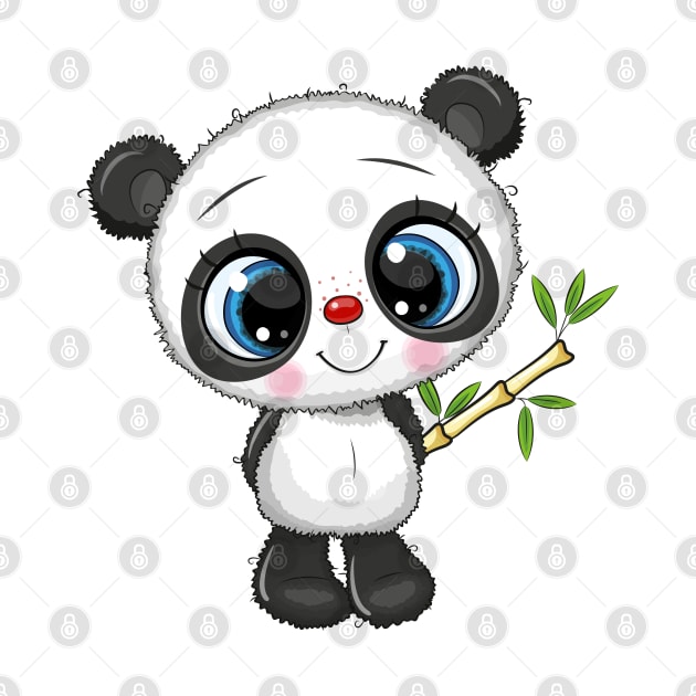 Cute panda with bamboo stick by Reginast777