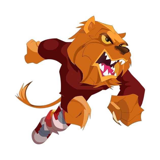 Lion football cartoon by VijackStudio