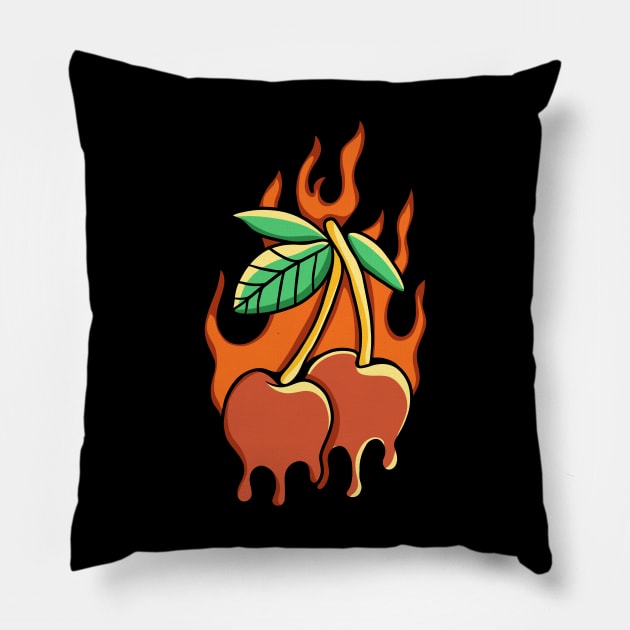 Apple on Fire Pillow by growingartwork