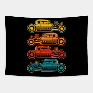 Vintage Colored Cars Hot Rods Tapestry