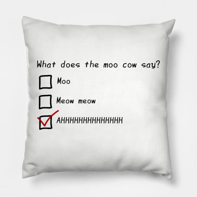 Sebastian Stan ~ What does the moo cow say? Pillow by Sciraffe