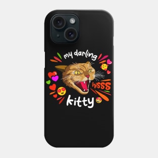 Valentine Day Angry Cat (dark) Phone Case