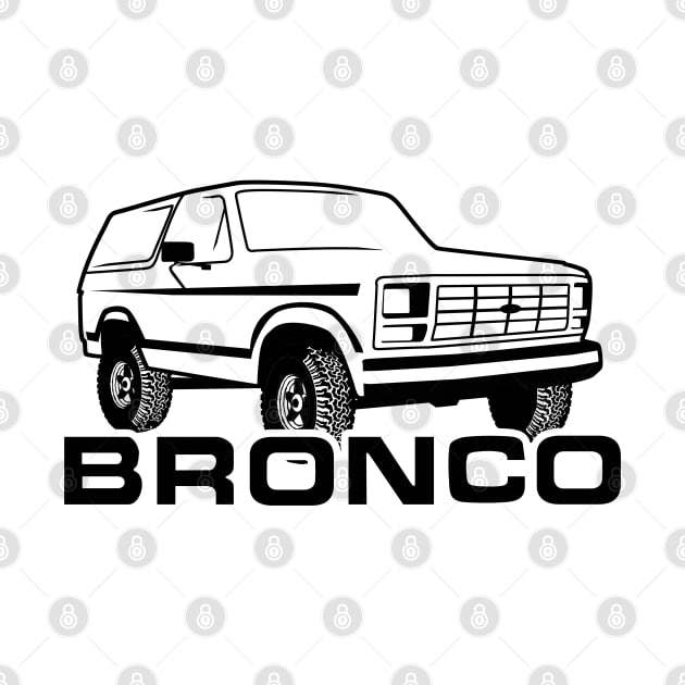 1980-1986 Ford Bronco Black Print w/tires by The OBS Apparel