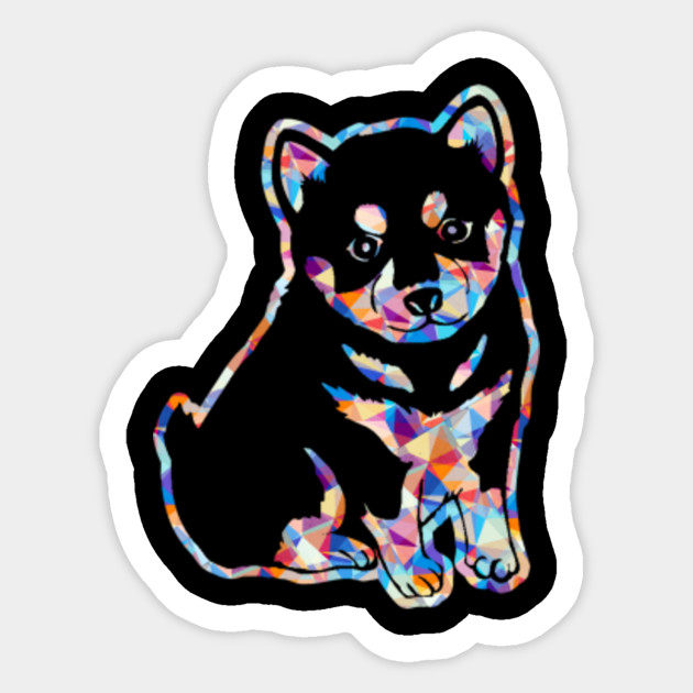 Diamond Painting Rainbow Colored Shiba Inu Shiba Inu Sticker