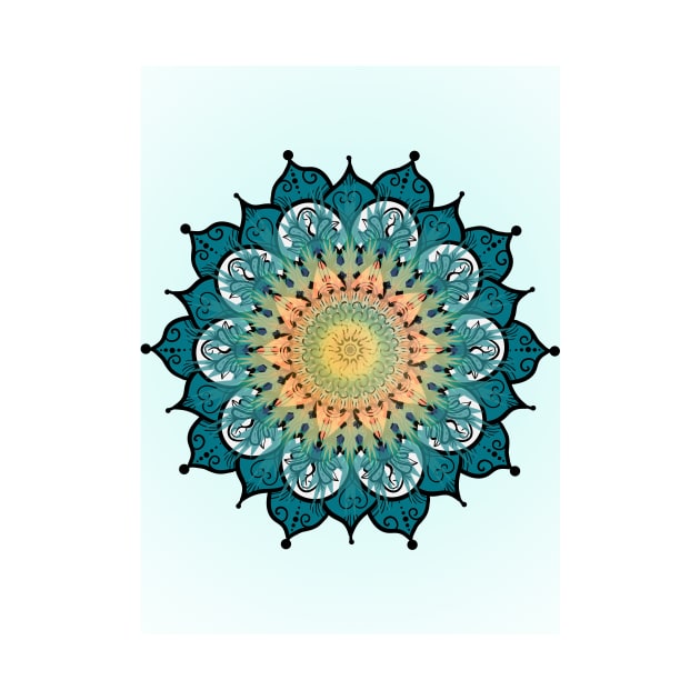 Green and Gold Mandala Graphic Hindi Art design by WonderfulHumans