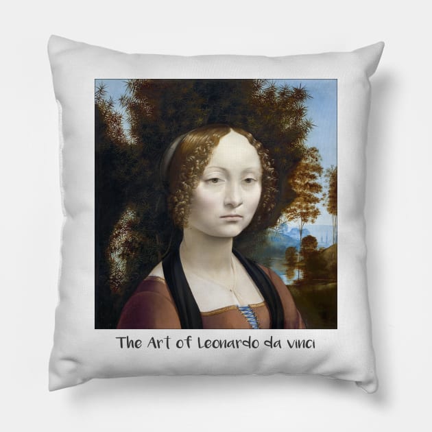 Leonardo da Vinci Renaissance artist painting Pillow by PlanetMonkey