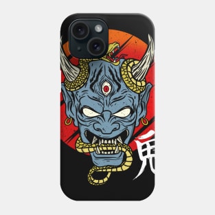 Japanese Demon Art Mask Devil Oni Harajuku T-Shirt Phone Case