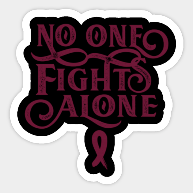No One Fight Alone Brain Aneurysm Awareness Burgundy Ribbon Warrior Support Survivor Brain Aneurysm Sticker Teepublic Brain aneurysm mask brain aneurysm awareness.