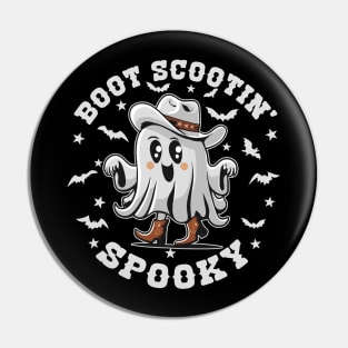 Cute Boot Scootin' Spooky Halloween Ghost Kid's Girls Halloween Western Country Pin