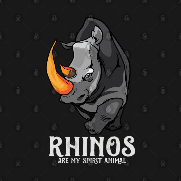 Black Rhino Cartoon Art by USProudness