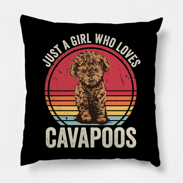 Just A Girl Who Loves Cavapoos Pillow by Visual Vibes