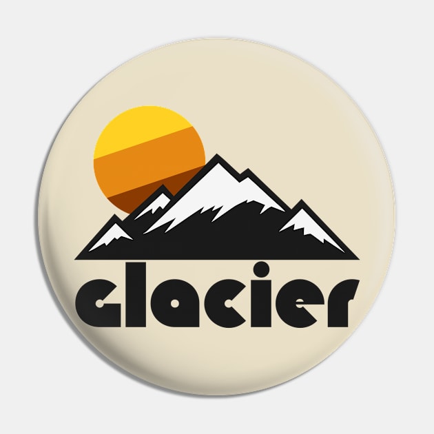 Retro Glacier ))(( Tourist Souvenir National Park Design Pin by darklordpug