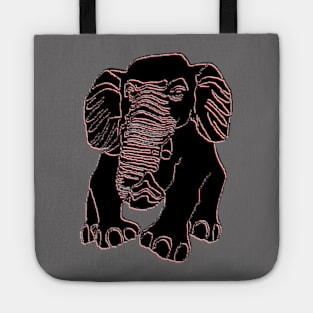 Elephant silhouette Siluet 3D 大象 elefant pixelart Tote