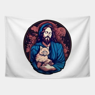 jesus loves cats Tapestry