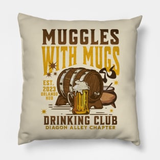 The Leaky Cauldron Muggles with Mugs drinking Club Orlando Chapter Distressed look Pillow