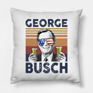 Geogre Busch US Drinking 4th Of July Vintage Shirt Independence Day American T-Shirt Pillow