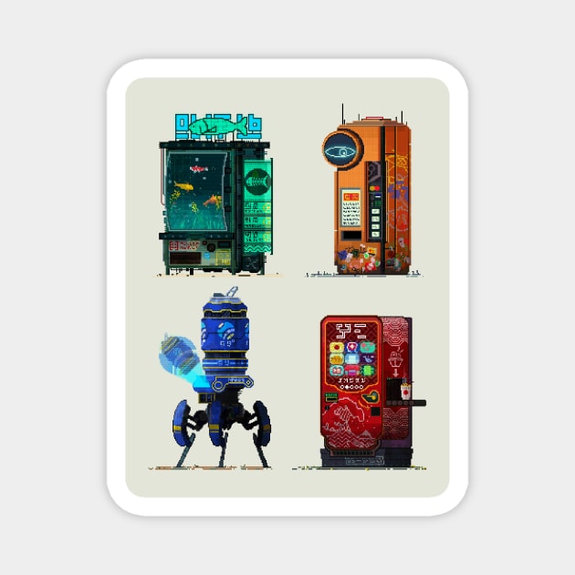 Cyperpunk Vending Machines Magnet by seppuku_doge