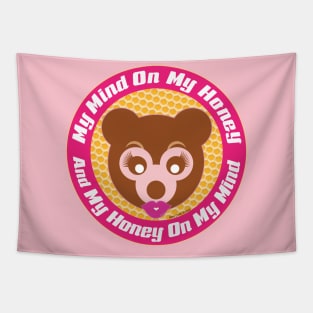 Honey on My Mind Lady Honey Bear Tapestry