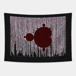 Mandelbrot Set Matrix Code (Red Oxblood Maroon) Tapestry