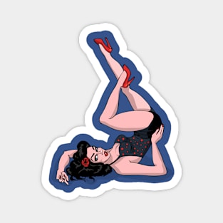 Pin Up Girl Brunette Magnet