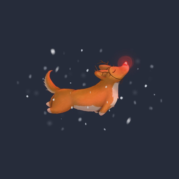 Rudolph, the Red Nosed Corgi by CorinnaSchlachter