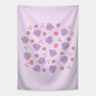 Seashells from the beach - Lilac Tapestry