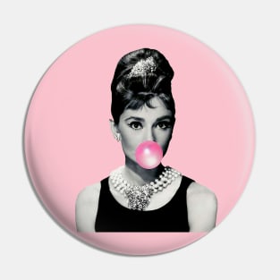 Audrey Hepburn with gum Pin