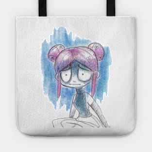 Anxious Girl with Space Buns Tote