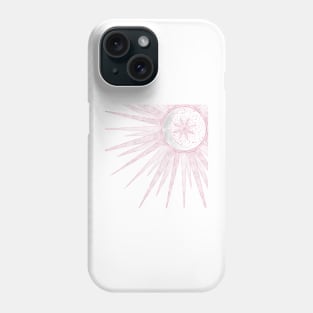 Elegant Pink Sun Moon Doodle Mandala White Design Phone Case