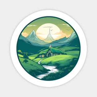 A Hobbit Shire landscape Magnet