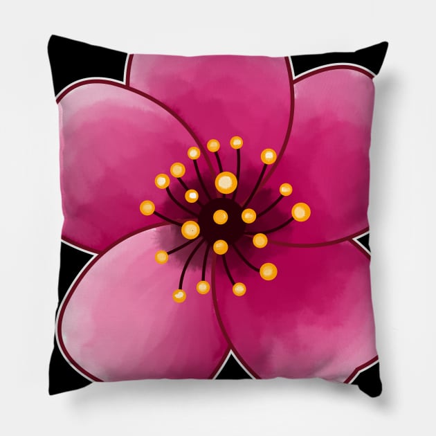 Cherry Flower Pillow by nickbeta