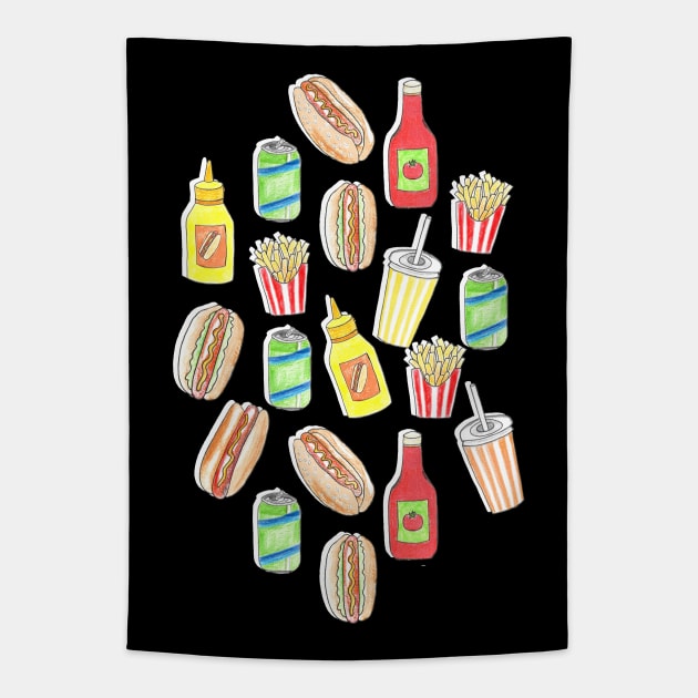 Fast Food Tapestry by tangerinetane