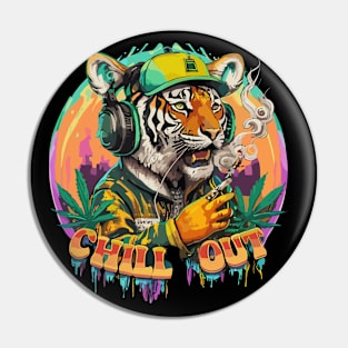 Tiger Grooves: Fashionable Hip-Hop Style Pin