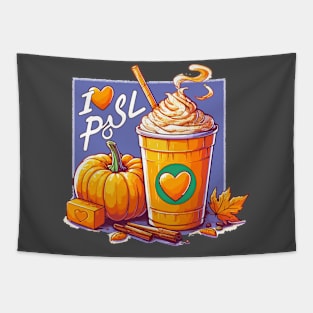 I Love PSL Passion for Pumpkin Spice Latte A Love Story in a Cup Tapestry