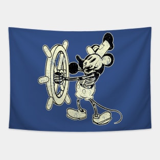 Classic Steamboat Willie Skull Tapestry