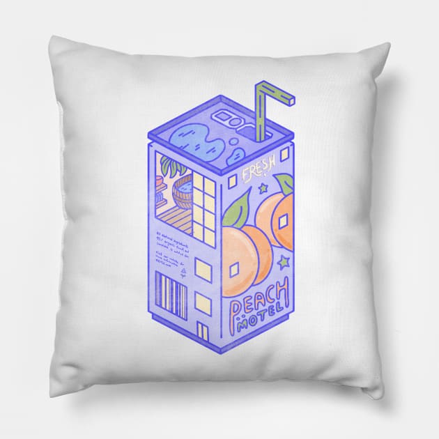 Peach Motel Pillow by LauraOConnor