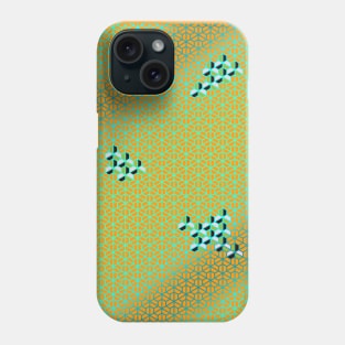 Hexagonal stunning geometric pattern: Bishamon Kikko, green tones Phone Case